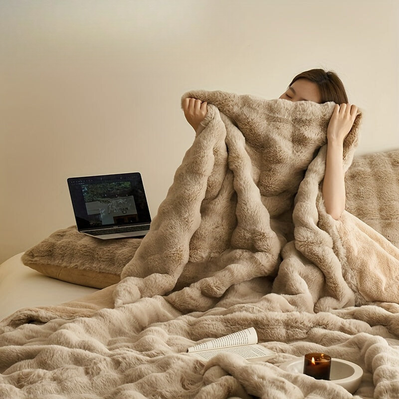 Couverture en Fleece Réversible – Couverture Douce et Chaude pour le Canapé et le Lit