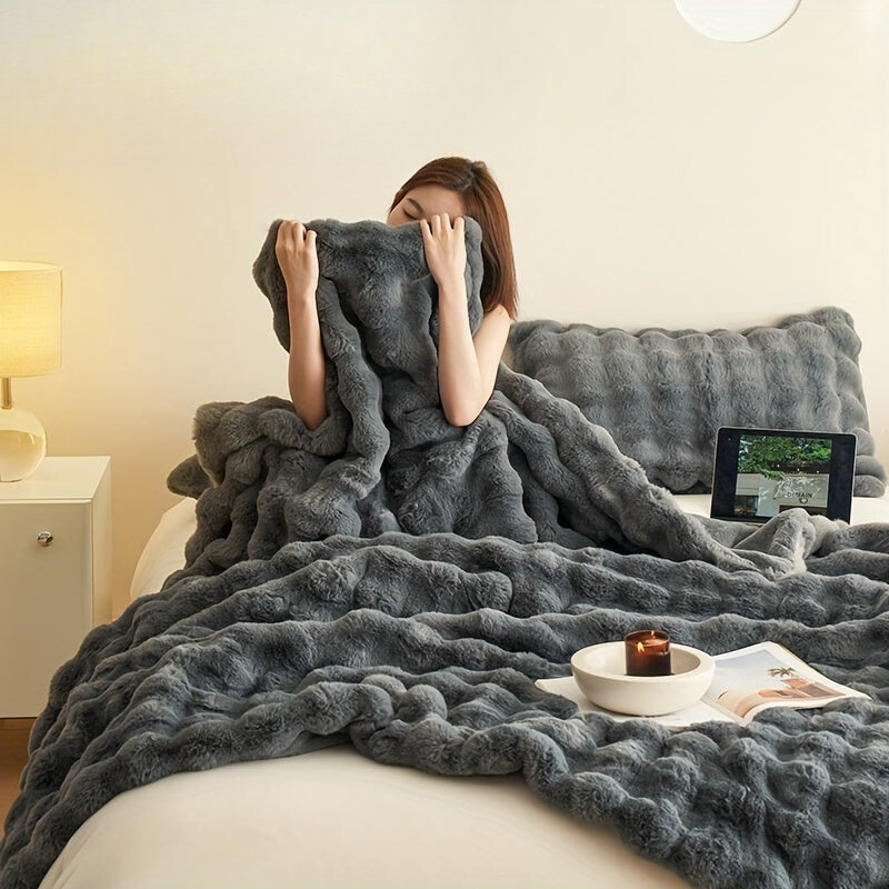 Couverture en Fleece Réversible – Couverture Douce et Chaude pour le Canapé et le Lit