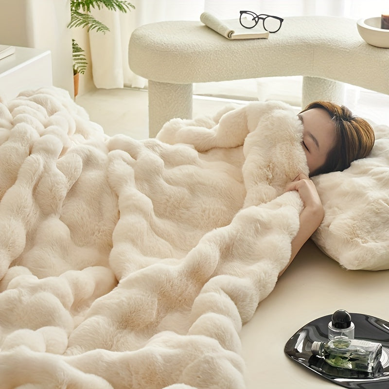 Couverture en Fleece Réversible – Couverture Douce et Chaude pour le Canapé et le Lit