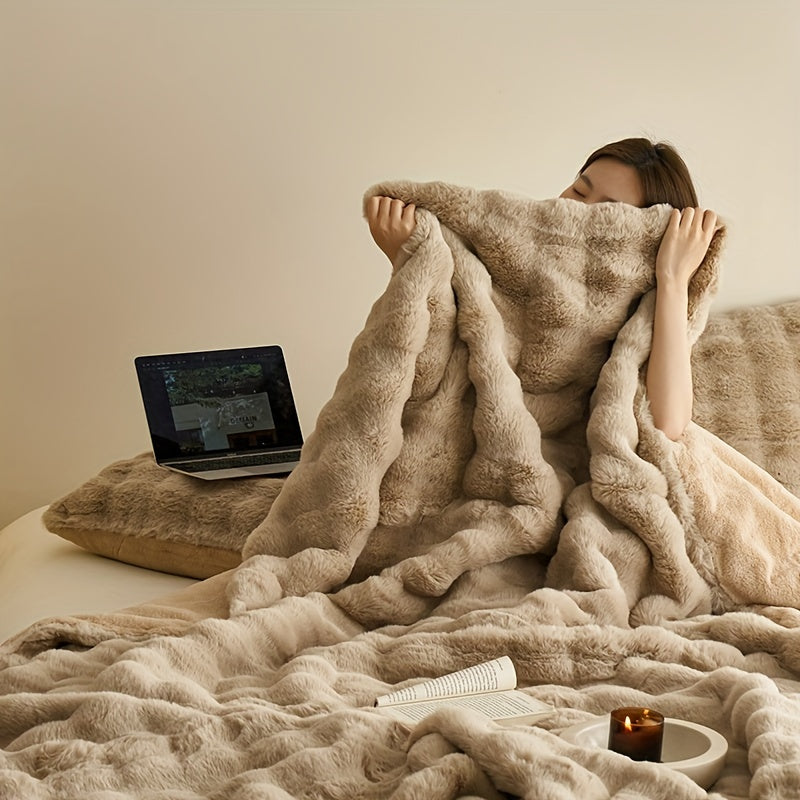 Couverture en Fleece Réversible – Couverture Douce et Chaude pour le Canapé et le Lit