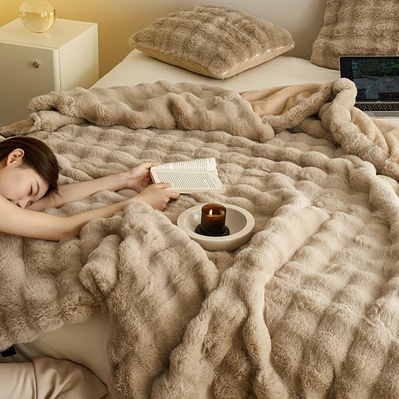 Couverture en Fleece Réversible – Couverture Douce et Chaude pour le Canapé et le Lit