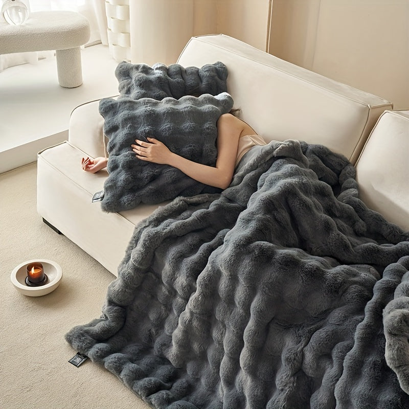 Couverture en Fleece Réversible – Couverture Douce et Chaude pour le Canapé et le Lit
