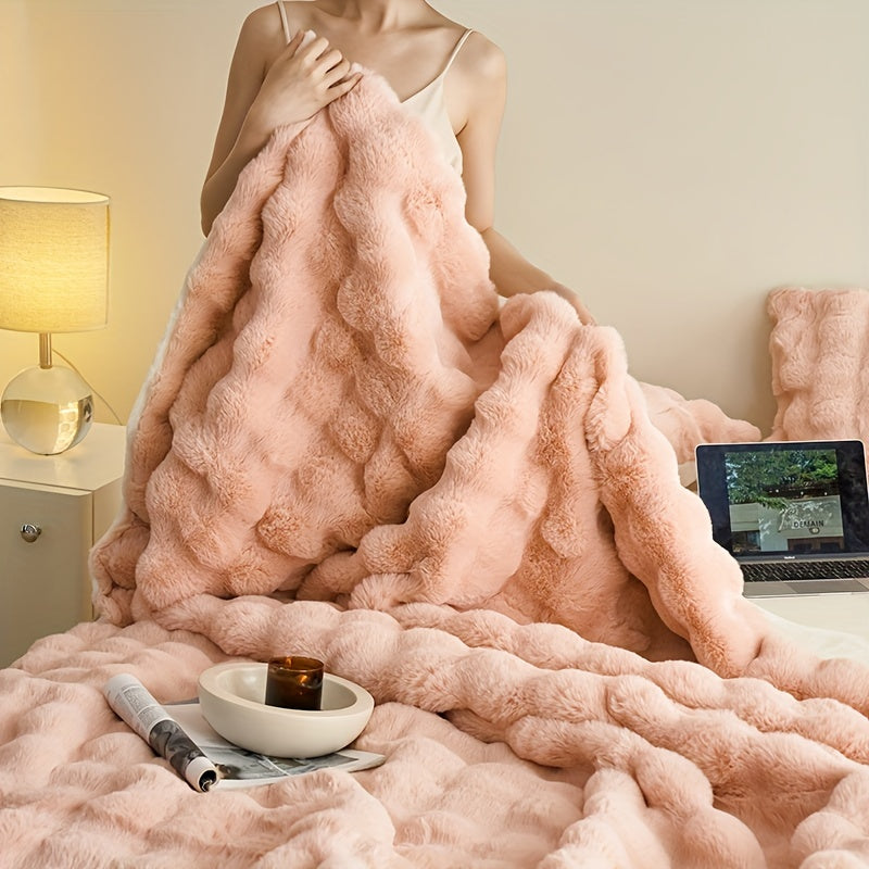 Couverture en Fleece Réversible – Couverture Douce et Chaude pour le Canapé et le Lit