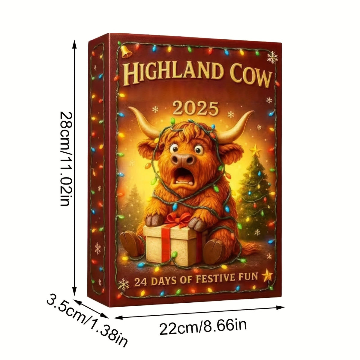 HighlandJoy | Calendrier de l'Avent 3D Vache des Highlands 2025 Expérience de Noël Unique 24 Figurines