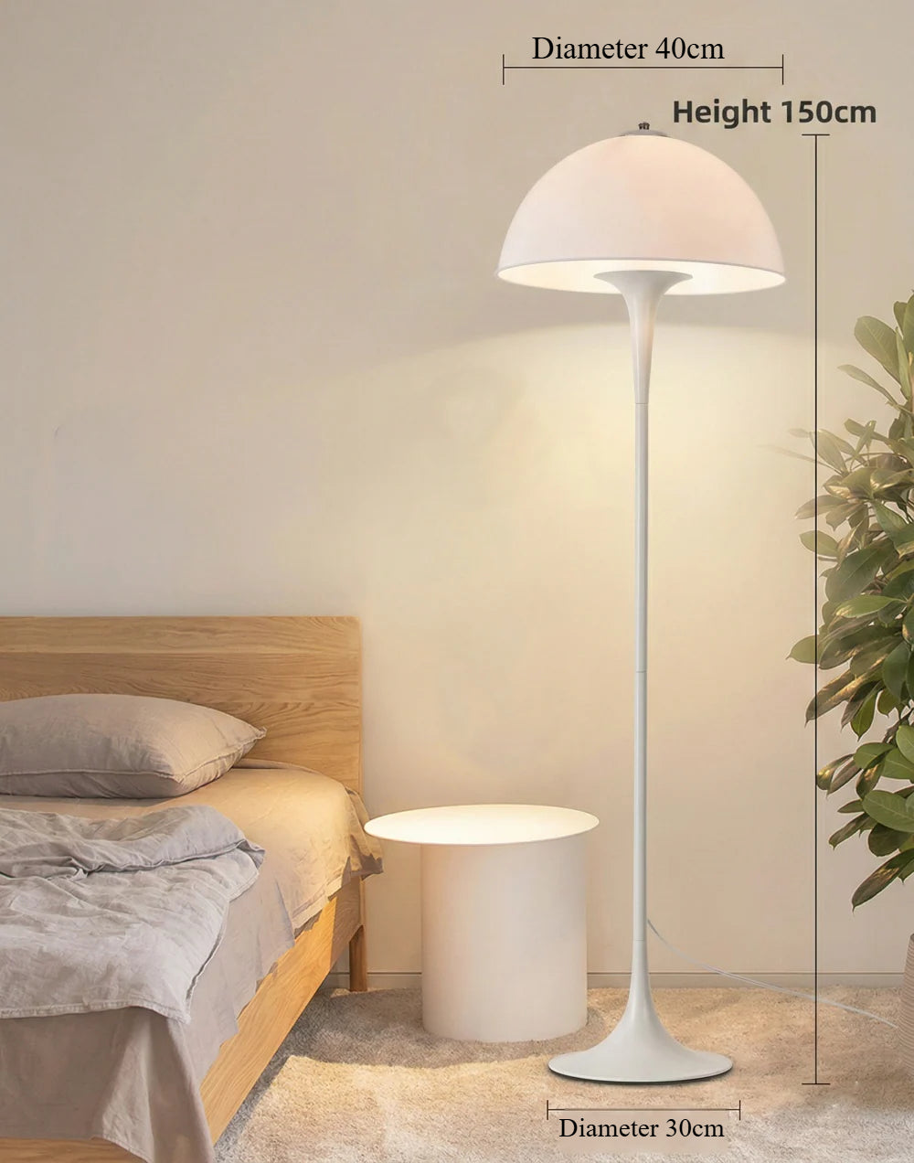 Lampe de Table Panthella – Lampe Champignon de Style Mid-Century avec Lumière Douce Diffusée
