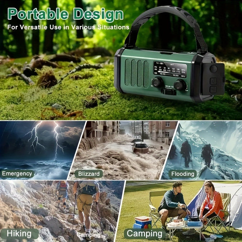 StormMate X10 Radio d'urgence avec powerbank de 10.000 mAh | Solaire, manivelle & USB-C | Lumière LED, alarme SOS & boussole | AM/FM/NOAA