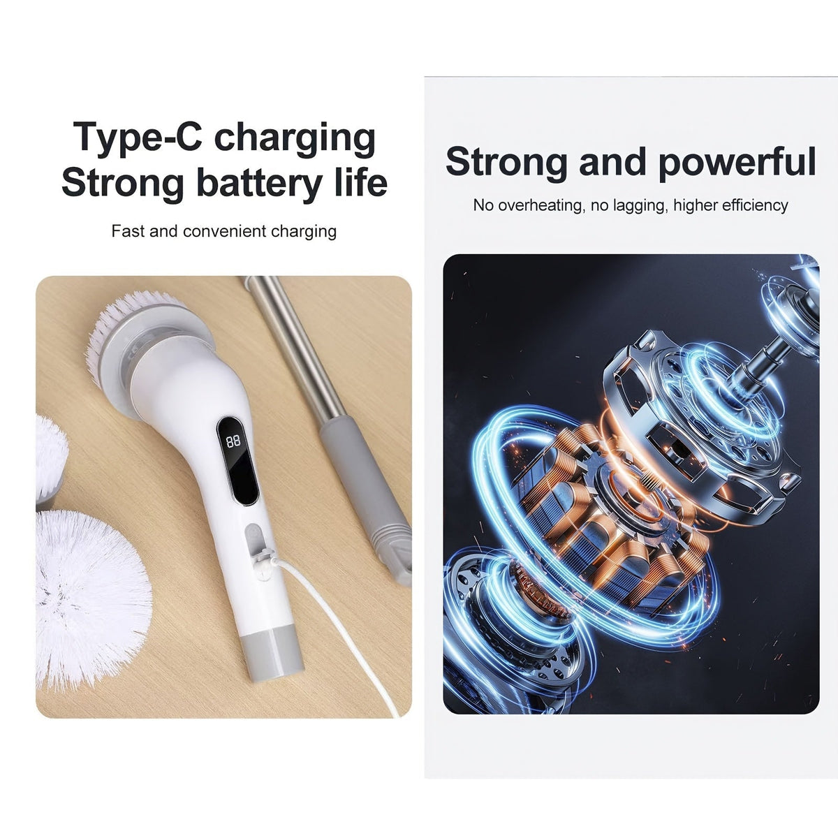 SparkClean - Kit de brosses électriques 9-en-1 pour le nettoyage à domicile et automobile