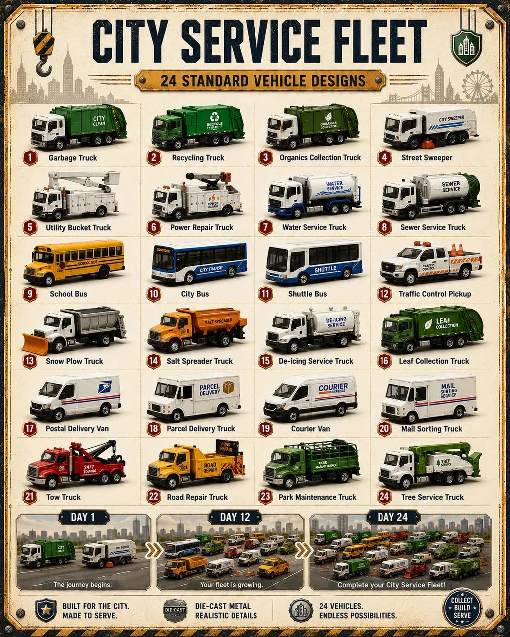 🚧Construisez la Collection de Flotte Calendrier de l'Avent de Véhicules de 24 Jours | ✨Une Nouvelle Aventure Chaque Matin