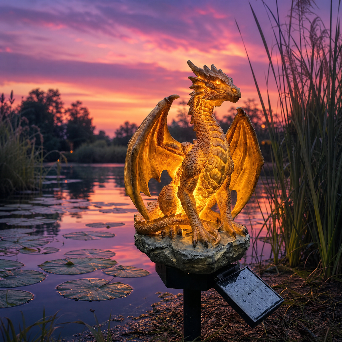 EmberWyrm™ — Éclairez vos nuits avec une lueur magique alimentée par le soleil