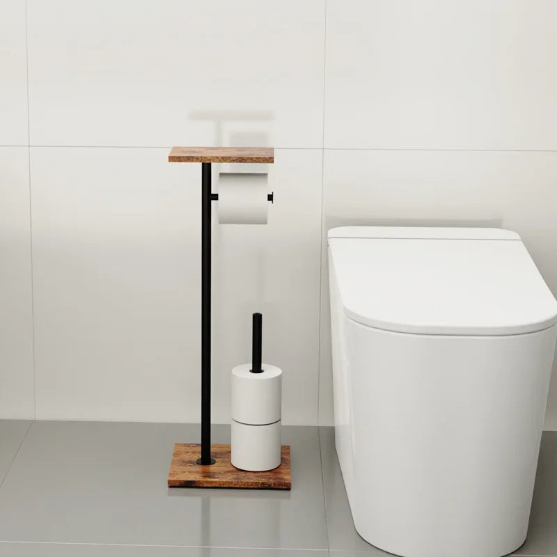 Porte-Rouleau de Toilette Autonome | Plateau pour Téléphone et Essentiels | Support Robuste | BathBridge
