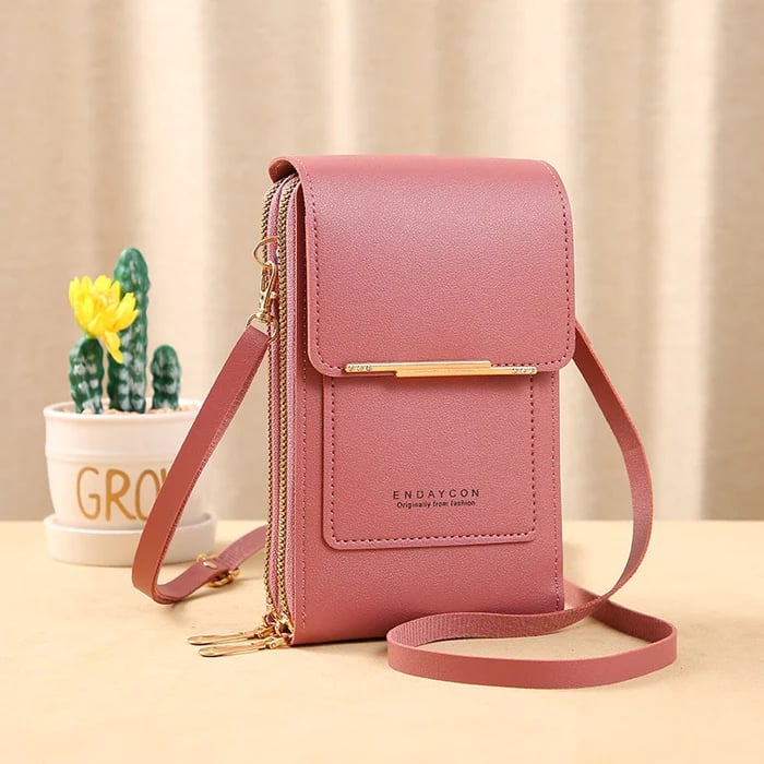 Pochette de Téléphone avec Bandoulière – Design Anti-Vol Compatible avec Écran Tactile