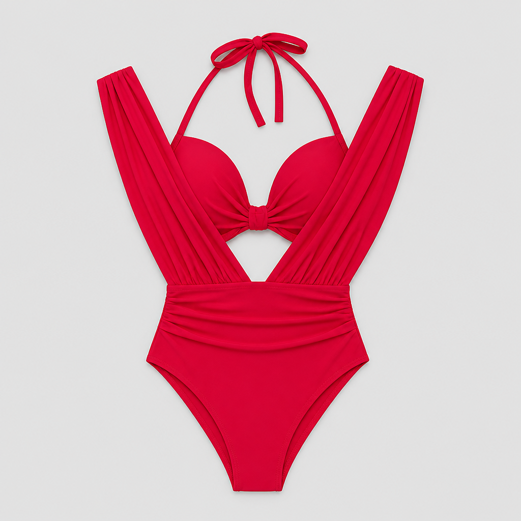 AquaSculpt™ – Maillot de bain une pièce sculptant avec décolleté plongeant et contrôle du ventre froncé