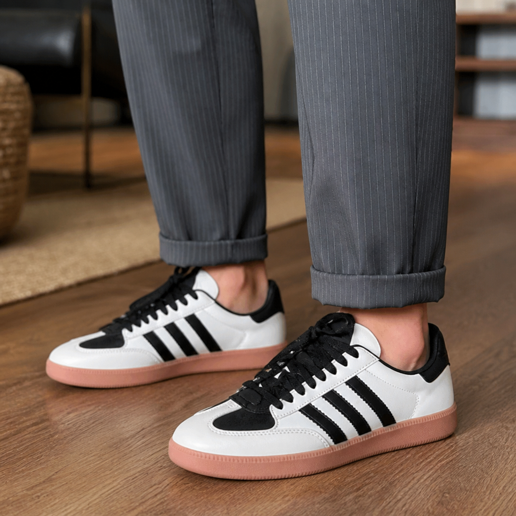 Virelia™ – Pantalon droit à taille haute à rayures