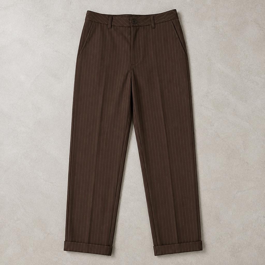 Virelia™ – Pantalon droit à taille haute à rayures