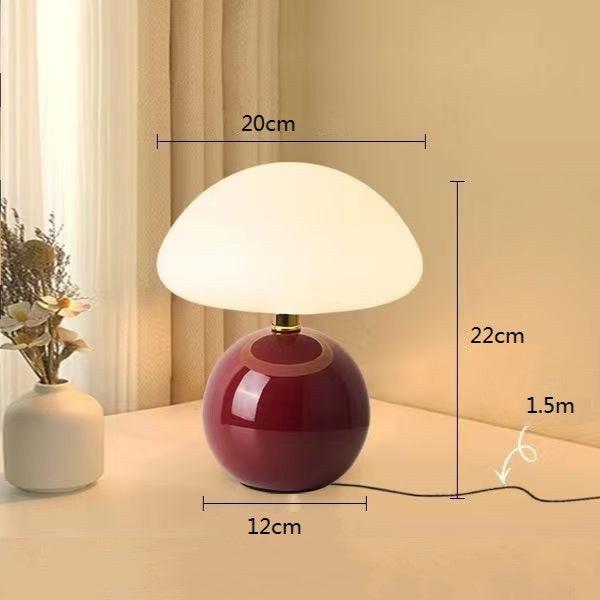 Lampe de Table Champignon Crème Française avec Couleurs LED Ajustables