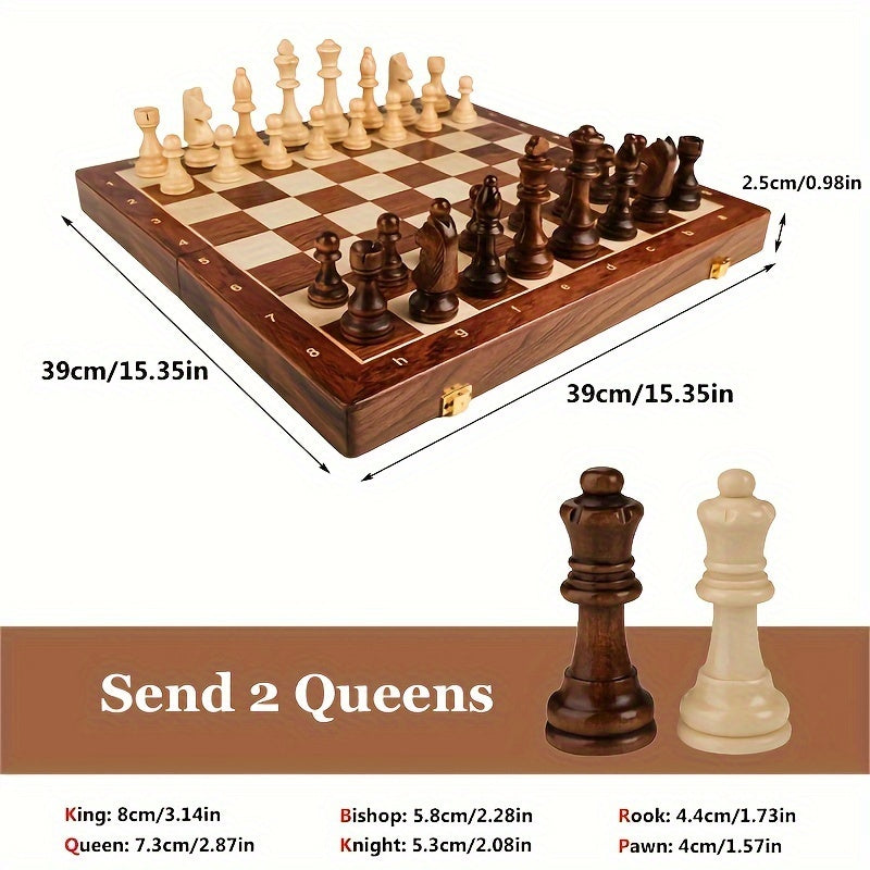 Ensemble d'Échecs en Bois Premium Fait Main pour Jeu Compétitif