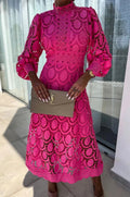 Robe de cocktail midi en dentelle élégante pour femmes