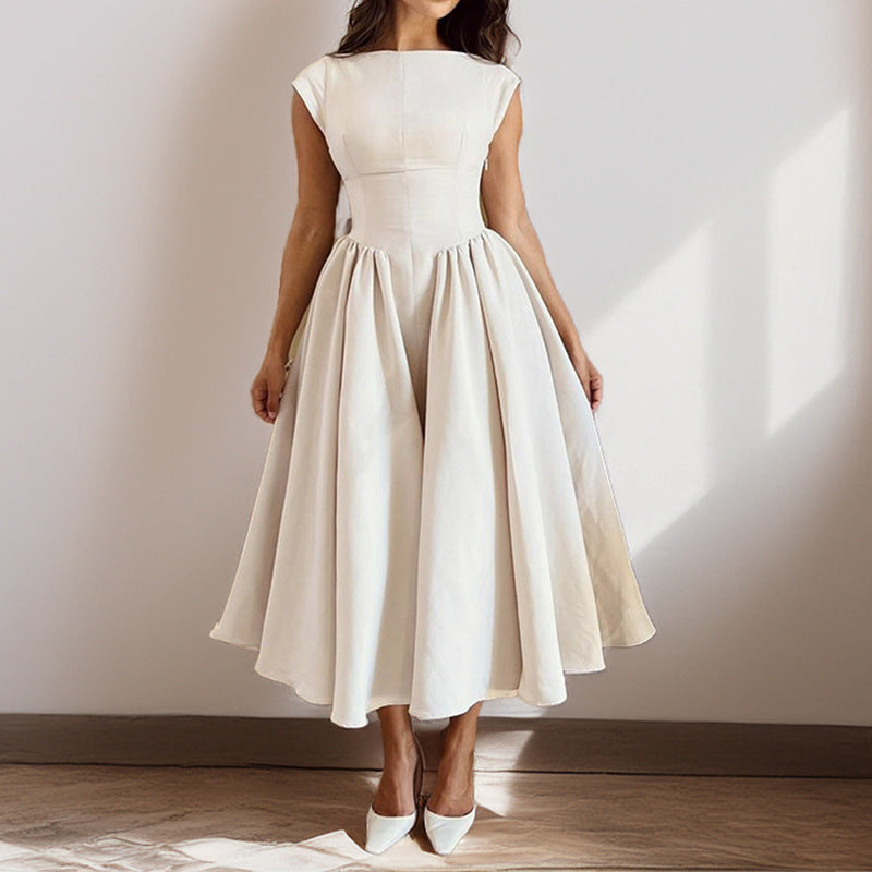 Robe Midi Plissée Sans Manches pour Femmes – Élégante & Intemporelle