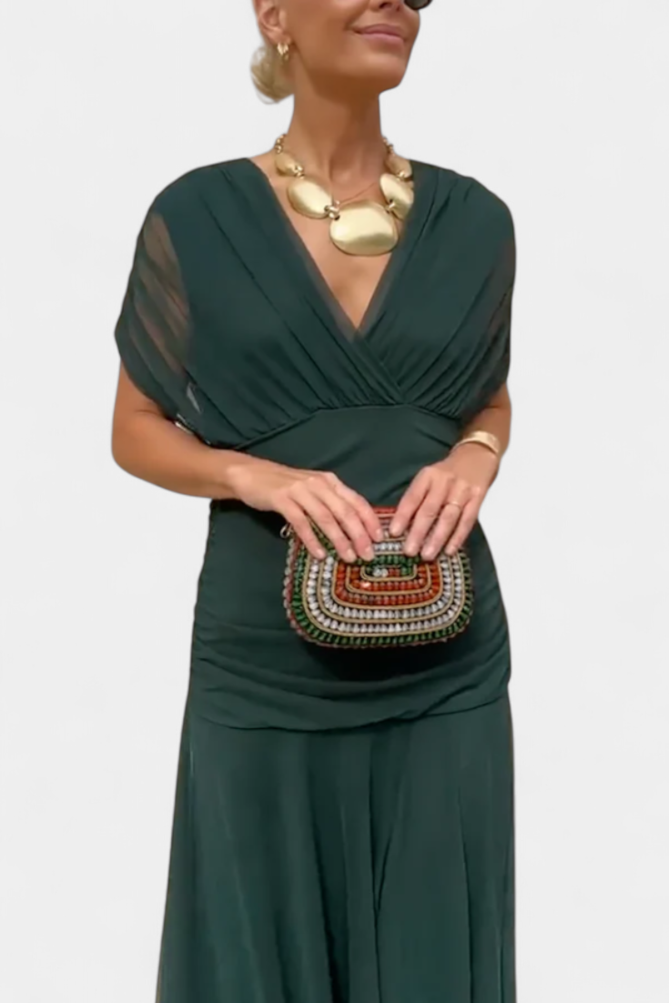 Robe Maxi Élégancte Femme à Épaules Dénudées