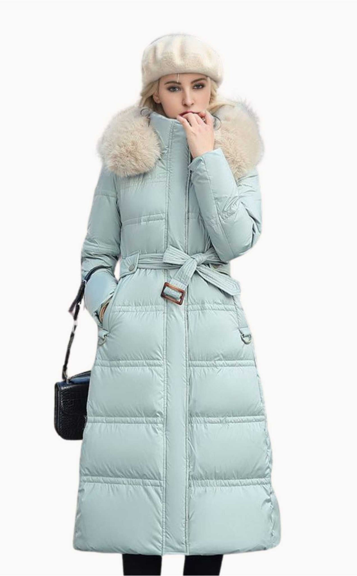 Manteau d'hiver élégant pour femmes avec capuche amovible