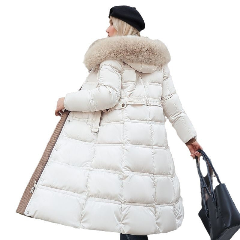 Manteau d'hiver élégant pour femmes avec capuche amovible