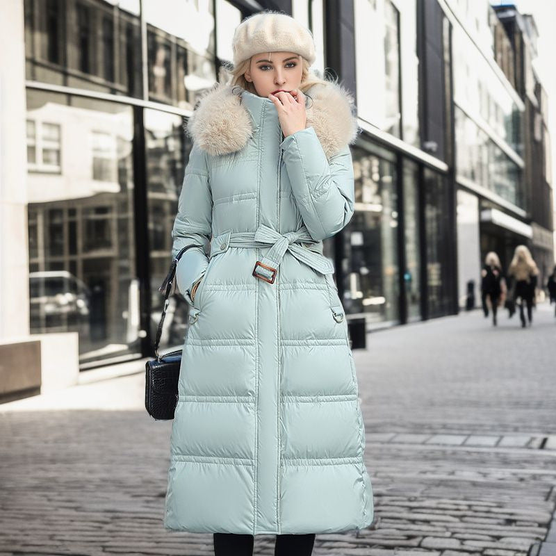 Manteau d'hiver élégant pour femmes avec capuche amovible