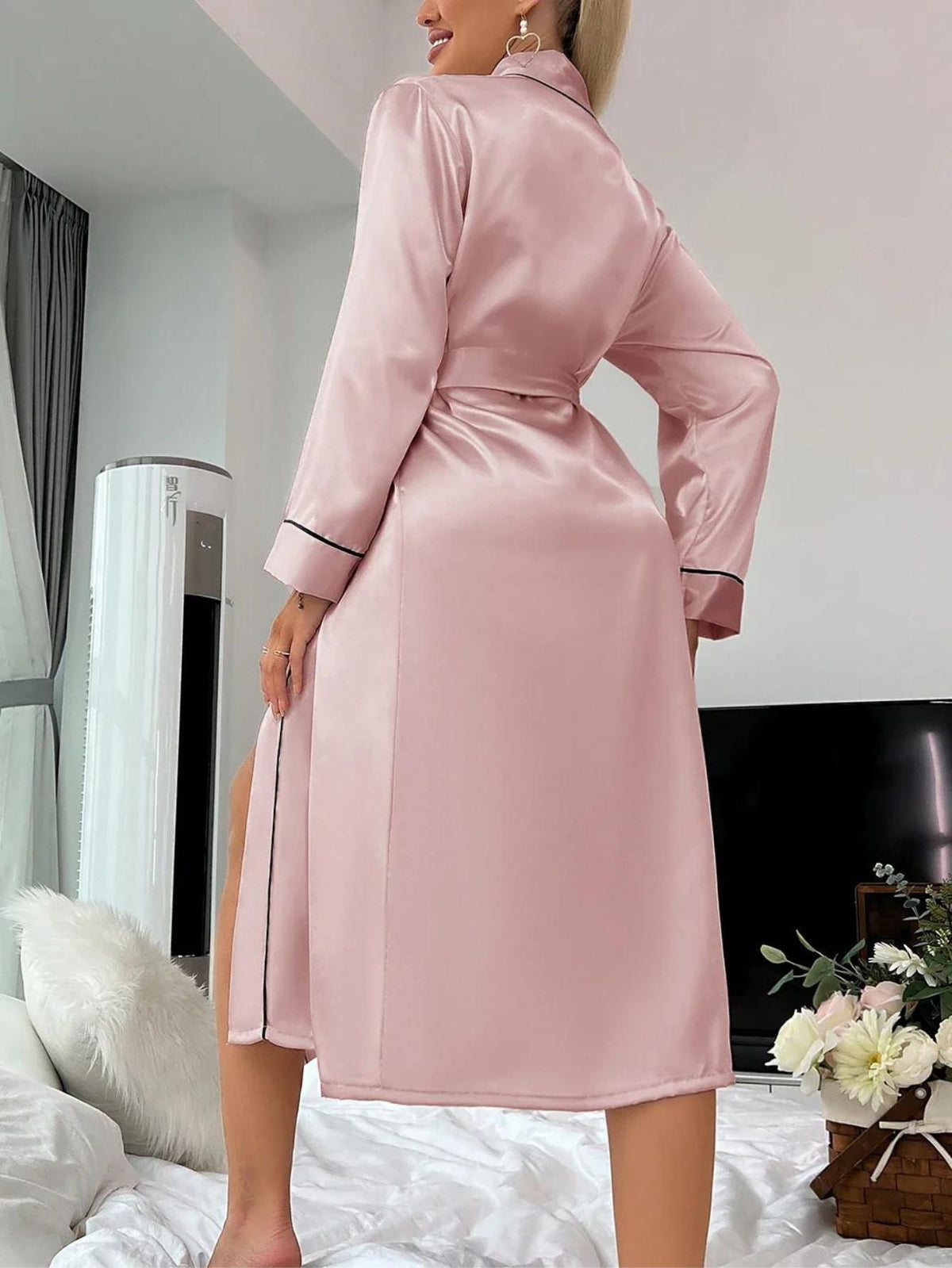 Robe Kimono en Satin pour Femmes - Loungewear de Luxe Élégant
