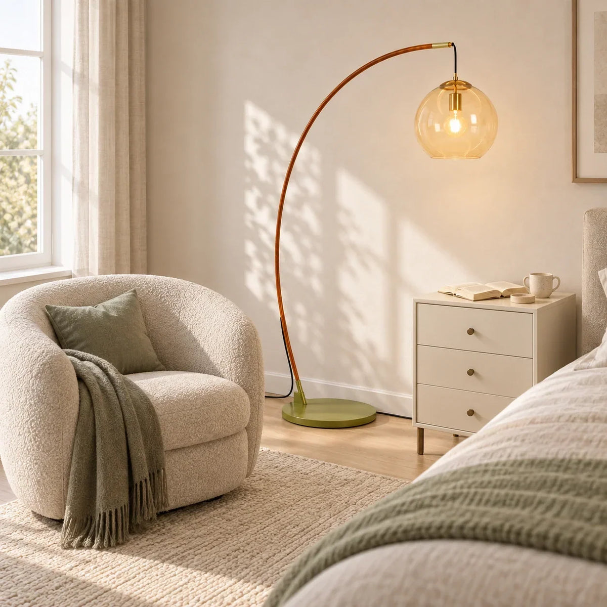 Lampe sur Pied en Verre Moderne – Éclairage de Design Élégant avec Abat-jour en Verre