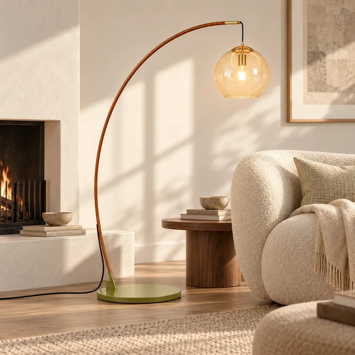 Lampe sur Pied en Verre Moderne – Éclairage de Design Élégant avec Abat-jour en Verre