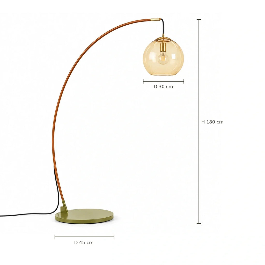 Lampe sur Pied en Verre Moderne – Éclairage de Design Élégant avec Abat-jour en Verre