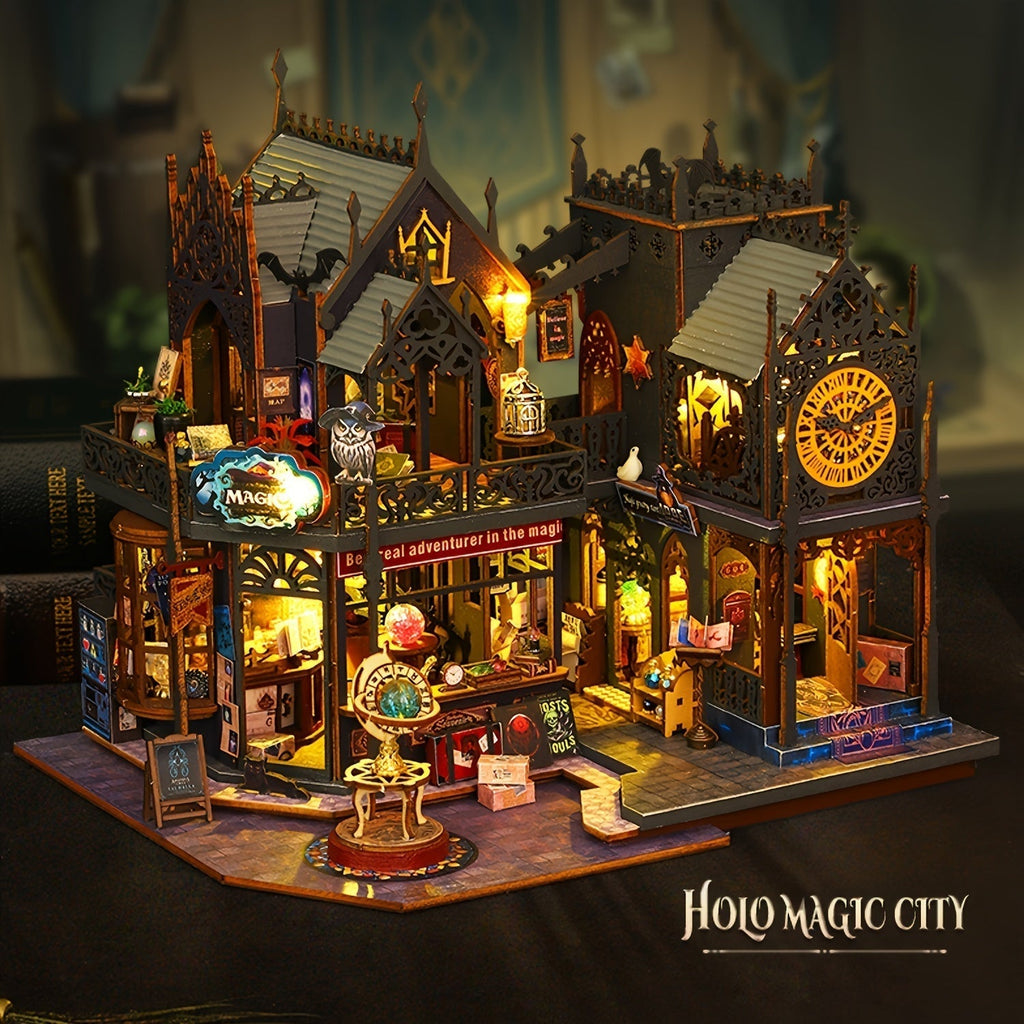 Puzzle Enchanteur en Bois 3D avec Éclairage LED Magique
