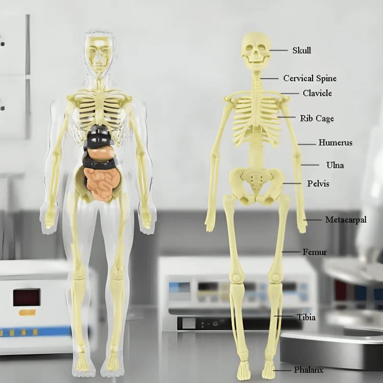 Modèle d'Anatomie 3D Transparent Présentant le Corps et les Organes