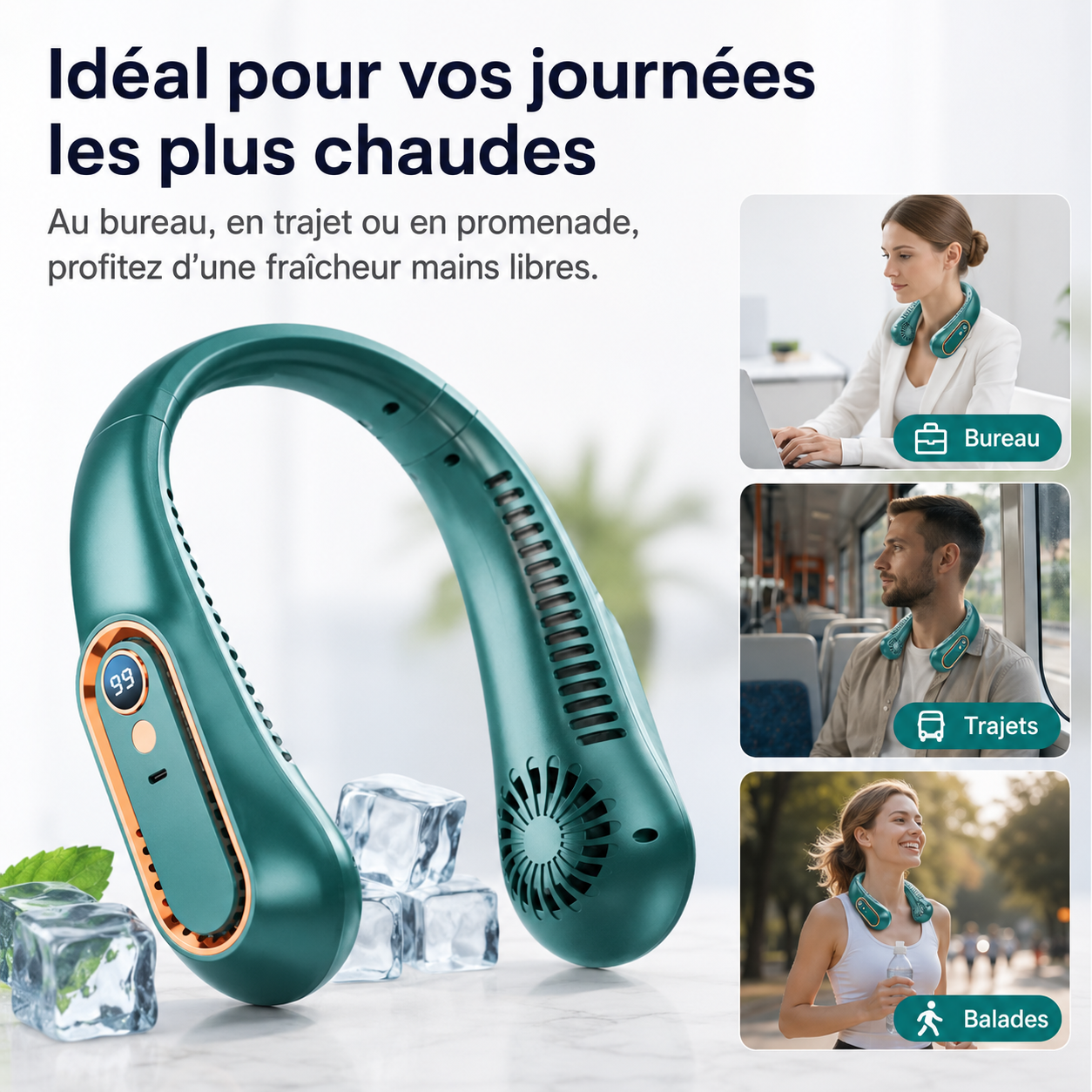 Ventilateur de cou - silencieux & portable