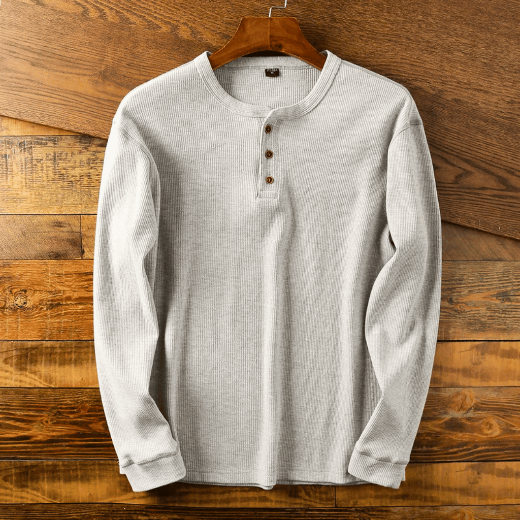 Chemise à Col Henley Doux pour Hommes