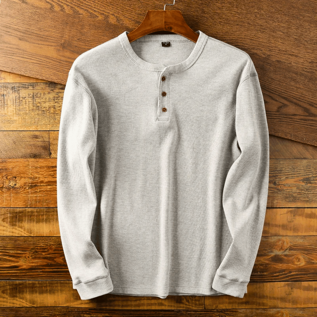 Chemise à Col Henley Doux pour Hommes