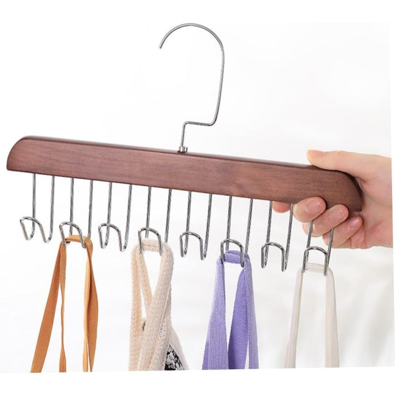 Porte-Cintres Multi-Crochets en Bois Massif et Acier HangTidy