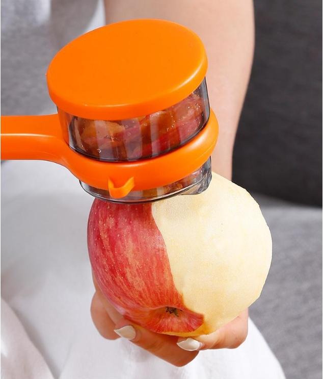 Couteau Éplucheur à Lame en Acier Inoxydable Double Face avec Boîte de Rangement