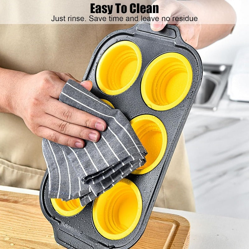 Moule à Muffins en Silicone avec Cadre Métallique Robuste