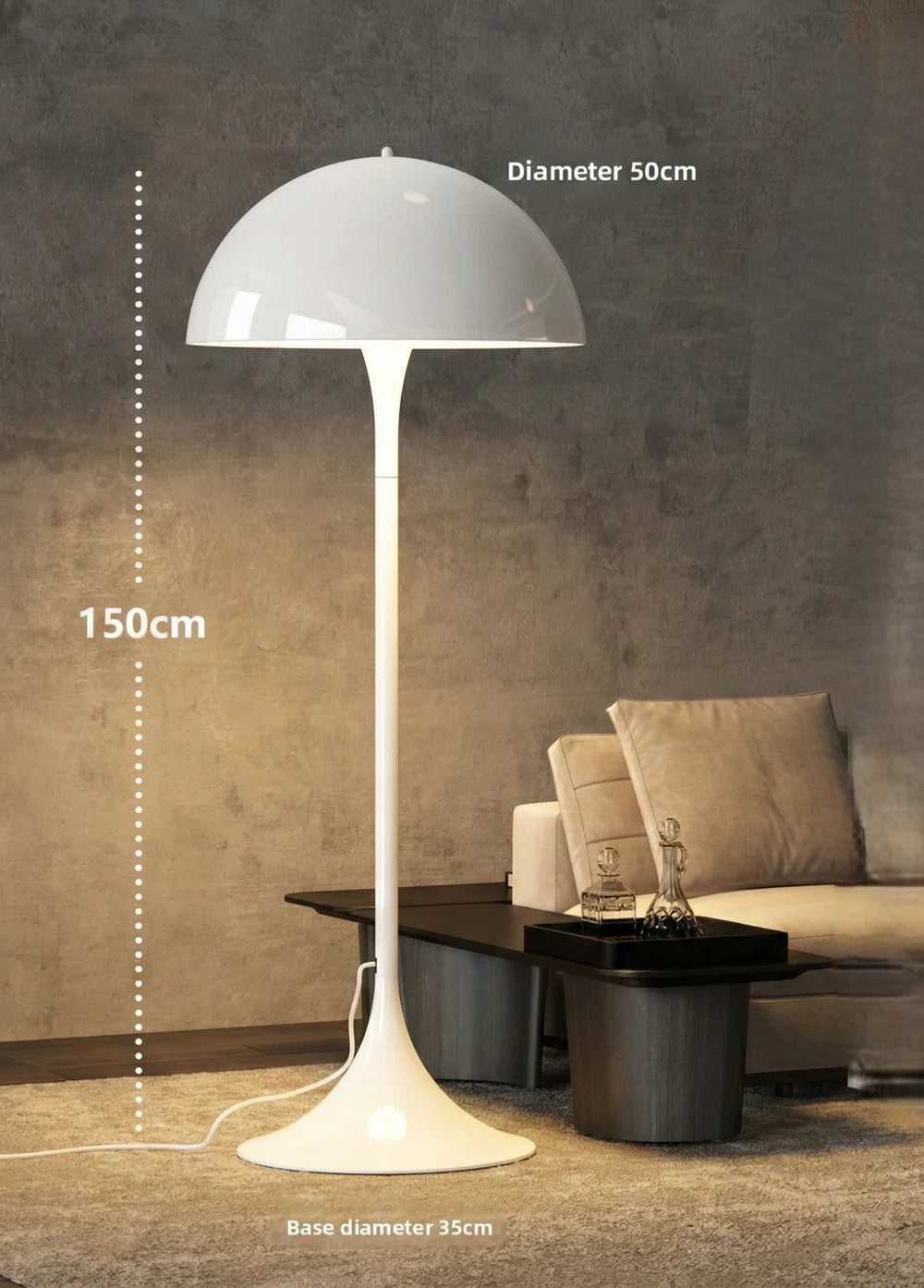 Lampe de Table Panthella – Lampe Champignon de Style Mid-Century avec Lumière Douce Diffusée