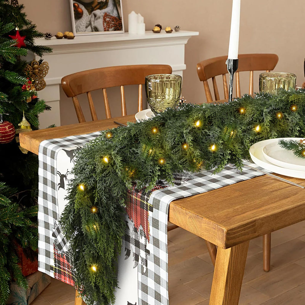 Guirlande de Noël avec éclairage LED blanc chaud – Branches de sapin réalistes