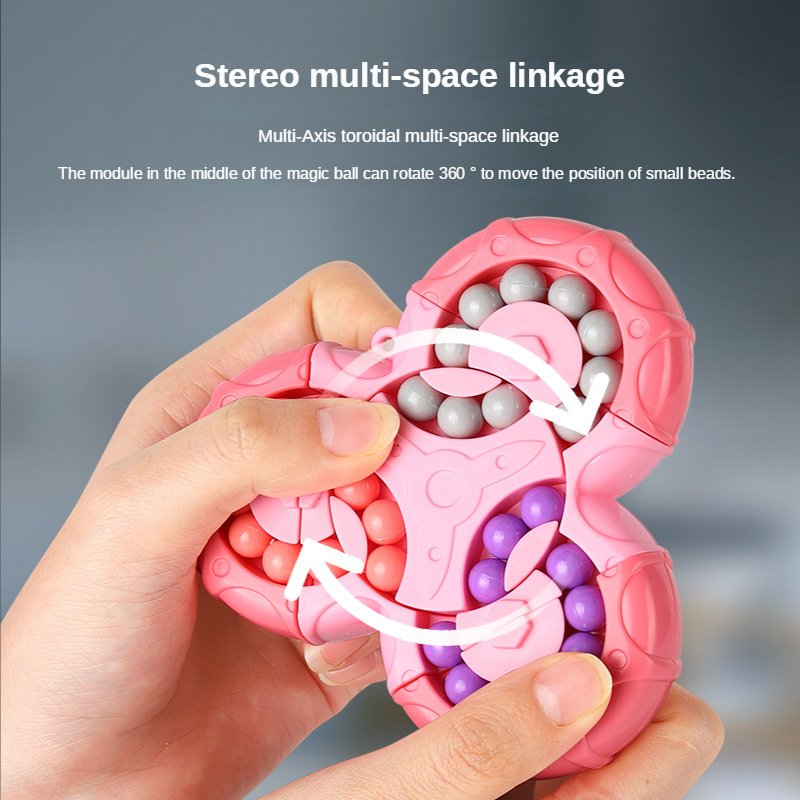 Kletshuts™ SensoryToy - 2 en 1 Rubiks Kubus / Magische Boon Gyro Fidget Spinner