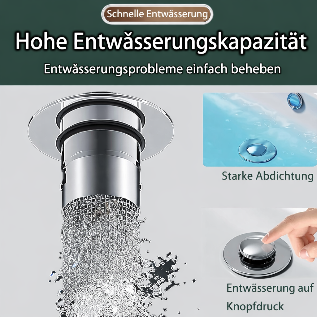Bouchon de Drain de Lavabo | Filtre Résistant aux Obstructions en Acier Inoxydable | FilterPro