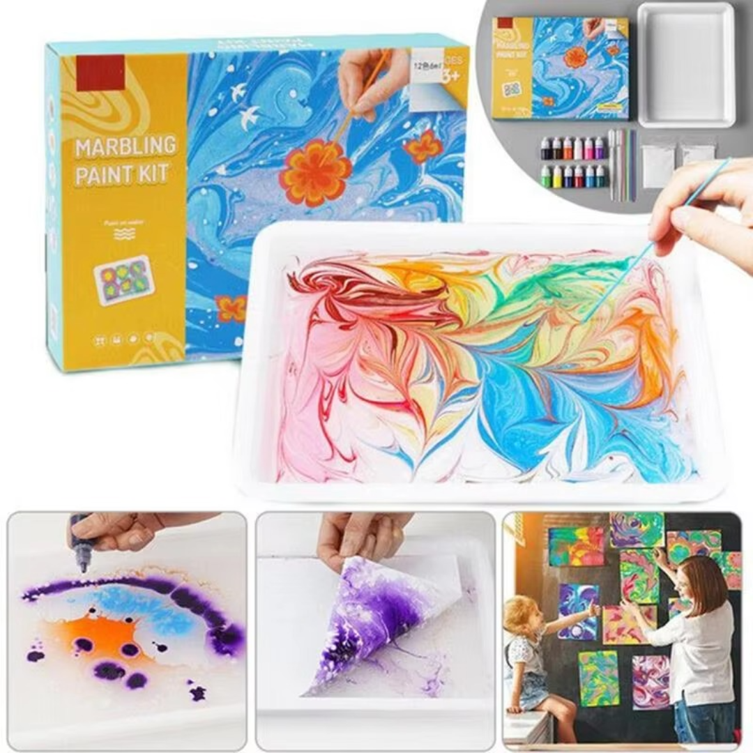 ColorSplash™ Kit de Marbrage à l'Eau — Éveillez la Créativité de Votre Enfant avec Chaque Tourbillon Envoûtant