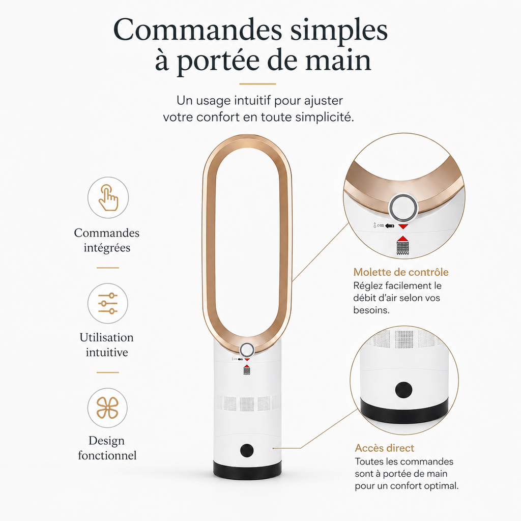 BreezeNova Refroidisseur d'Air 3-en-1 avec Purificateur et Oscillation