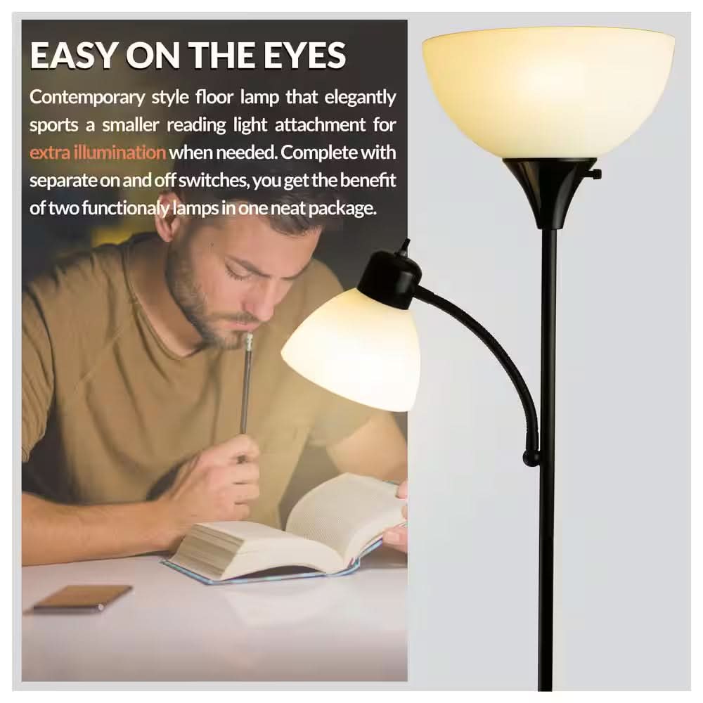 Lampe sur Pied LED avec Deux Sources de Lumière – Lampe de Lecture