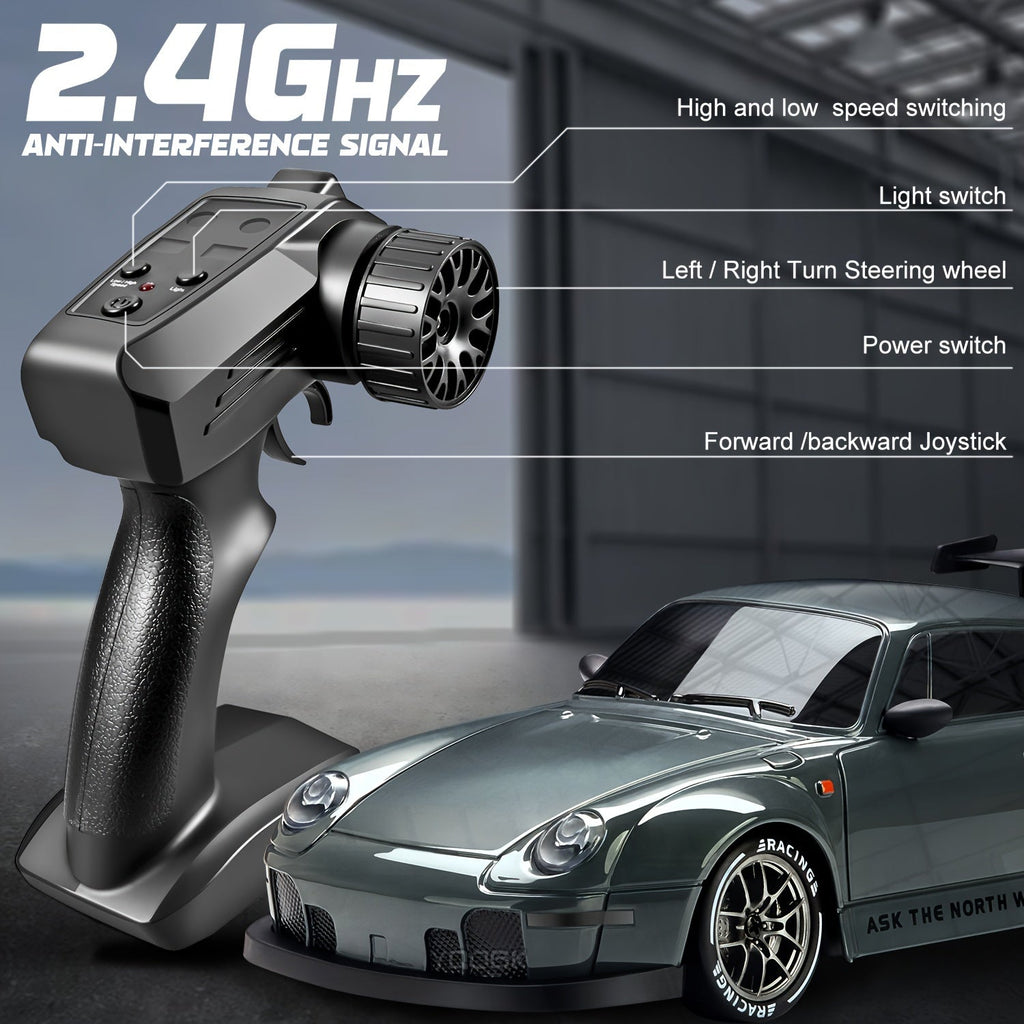Skanto | Voiture de Drift RC Ultime 1:24 avec Roues LED – Jouet de Course Rechargeable 4WD