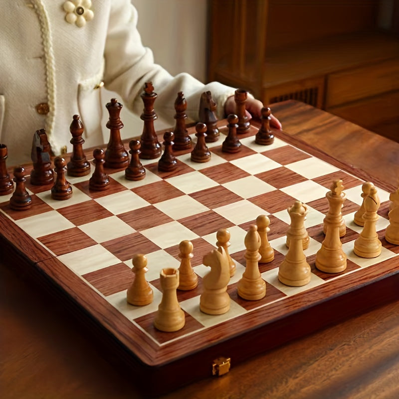 EchelonMaster Ensemble d'échecs en bois | Échiquier en noyer fait main avec pièces de jeu de première qualité
