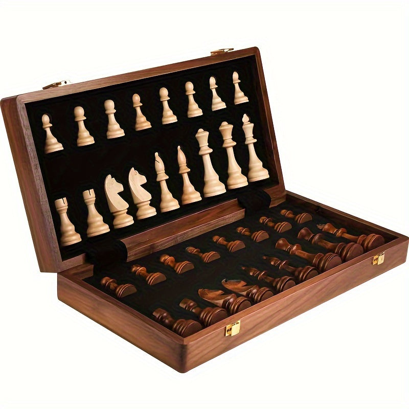EchelonMaster Ensemble d'échecs en bois | Échiquier en noyer fait main avec pièces de jeu de première qualité