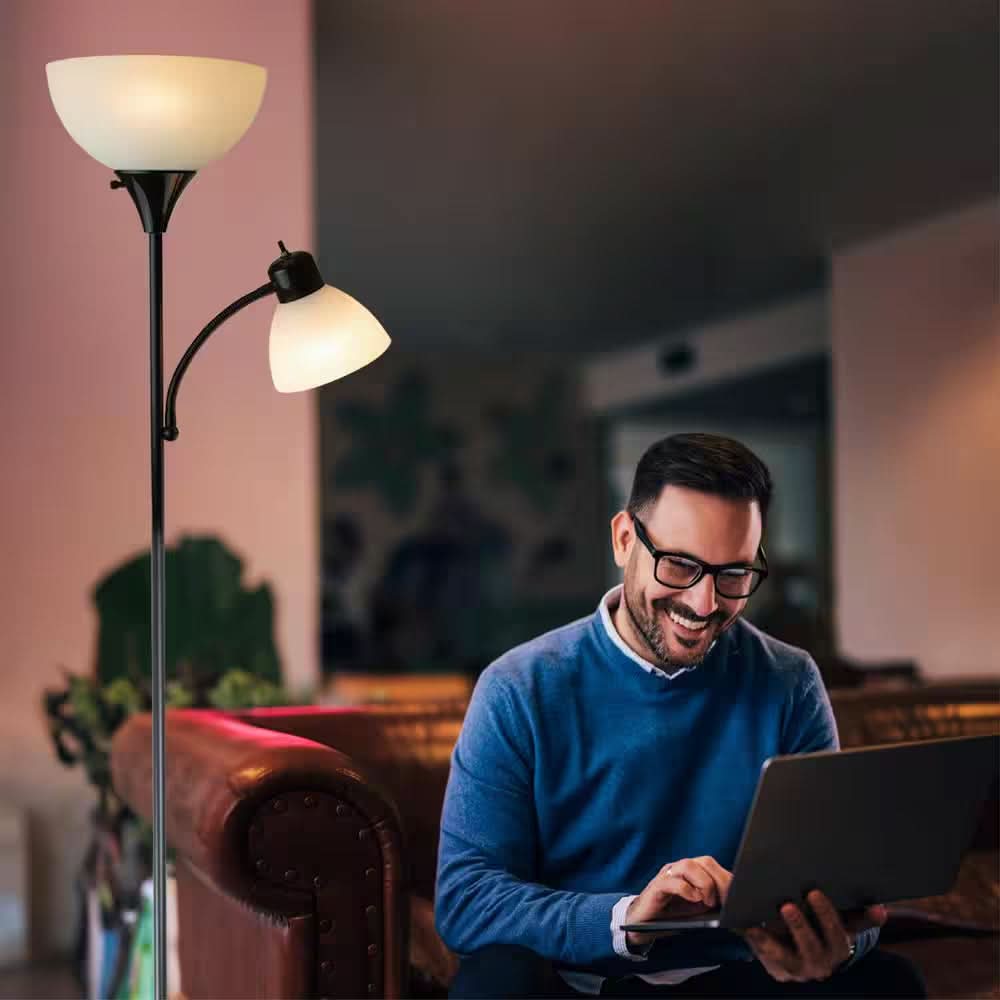 Lampe sur Pied LED avec Deux Sources de Lumière – Lampe de Lecture
