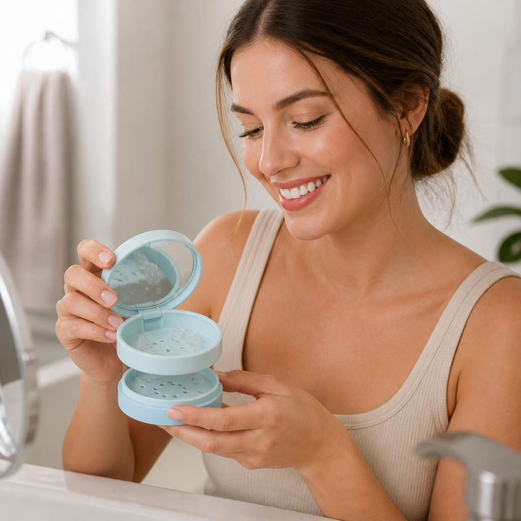 ClearGlide™ — Entretien des appareils orthodontiques sans effort qui vous garde frais, propre et prêt à partir
